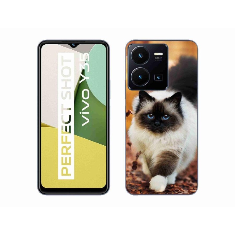 Gélový obal mmCase na mobil Vivo Y35 - mačka