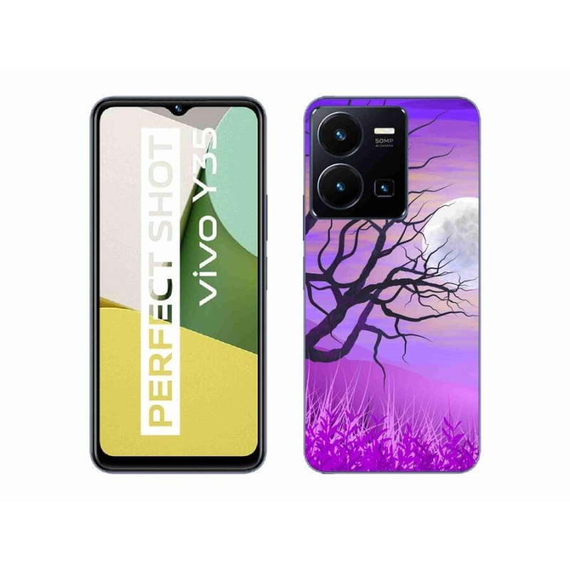 Gélový obal mmCase na mobil Vivo Y35 - kreslený opadaný strom