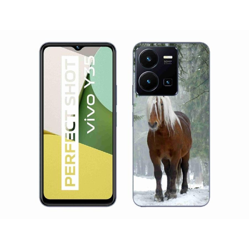 Gélový obal mmCase na mobil Vivo Y35 - kôň v lese