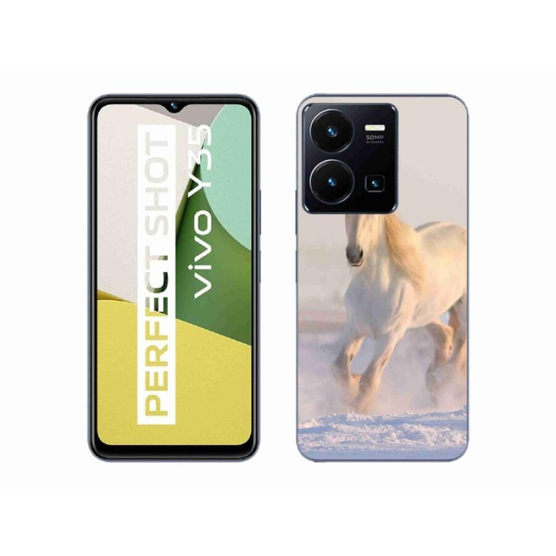 Gélový obal mmCase na mobil Vivo Y35 - kôň v snehu