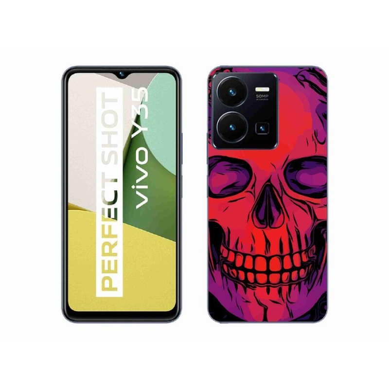 Gélový obal mmCase na mobil Vivo Y35 - lebka