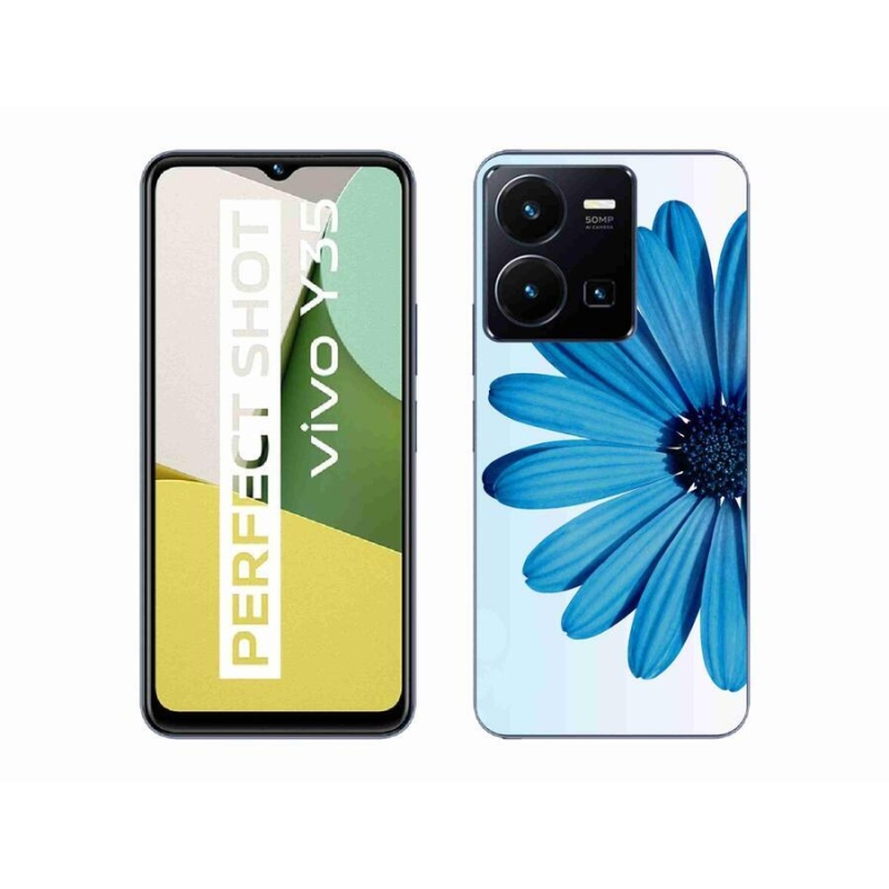 Gélový obal mmCase na mobil Vivo Y35 - modrá margaréta