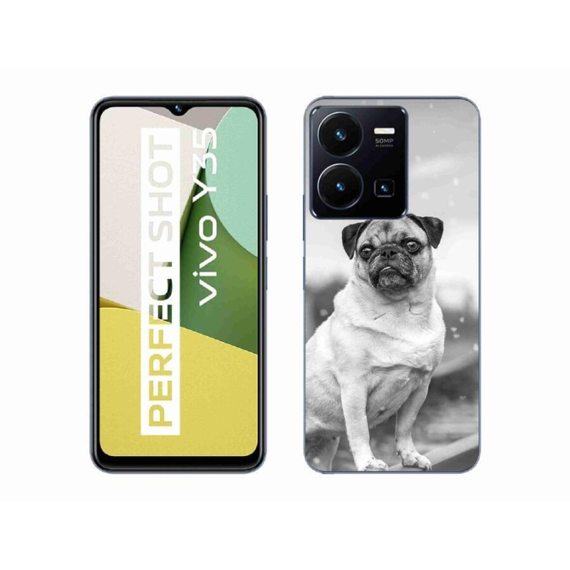 Gélový obal mmCase na mobil Vivo Y35 - mops