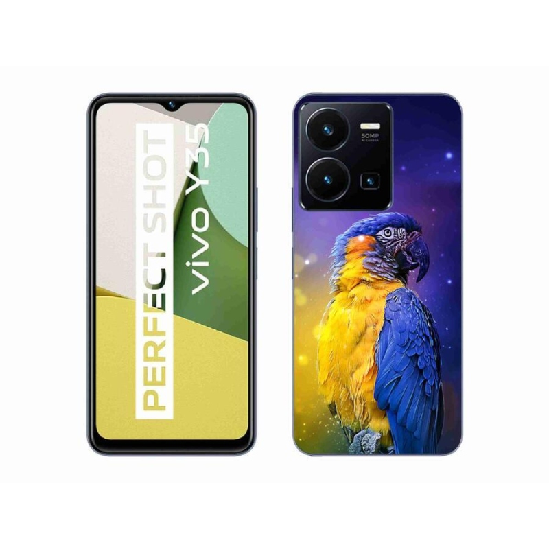 Gélový obal mmCase na mobil Vivo Y35 - papagáj ara 1