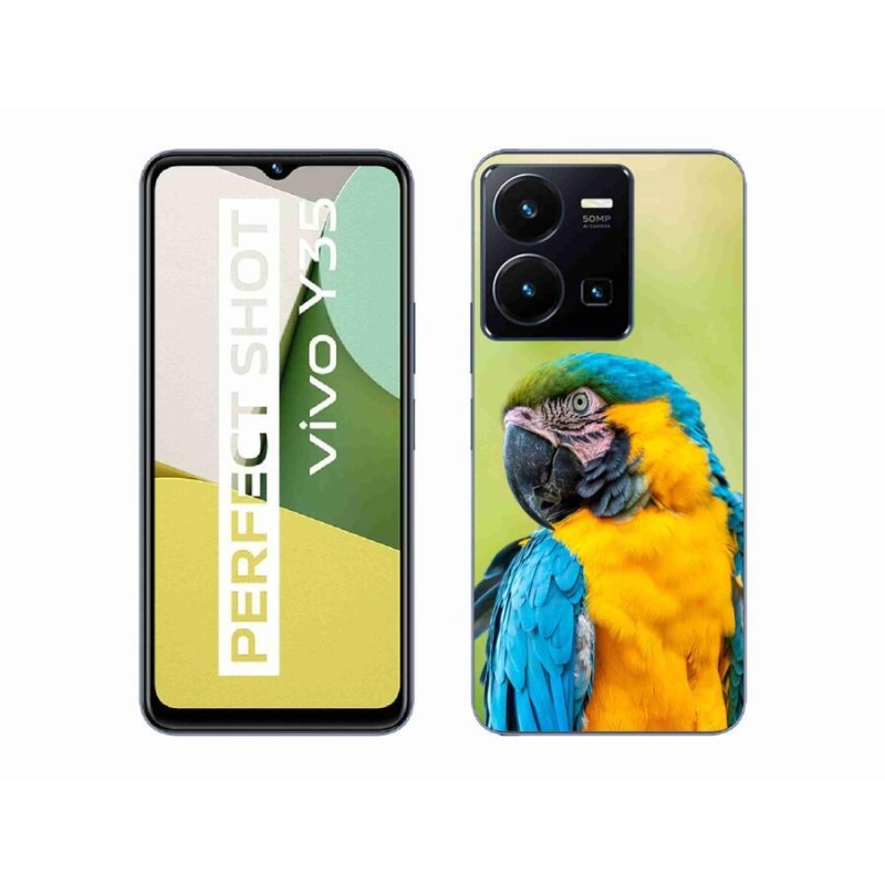 Gélový obal mmCase na mobil Vivo Y35 - papagáj ara 2