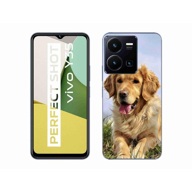 Gélový obal mmCase na mobil Vivo Y35 - zlatý retriever