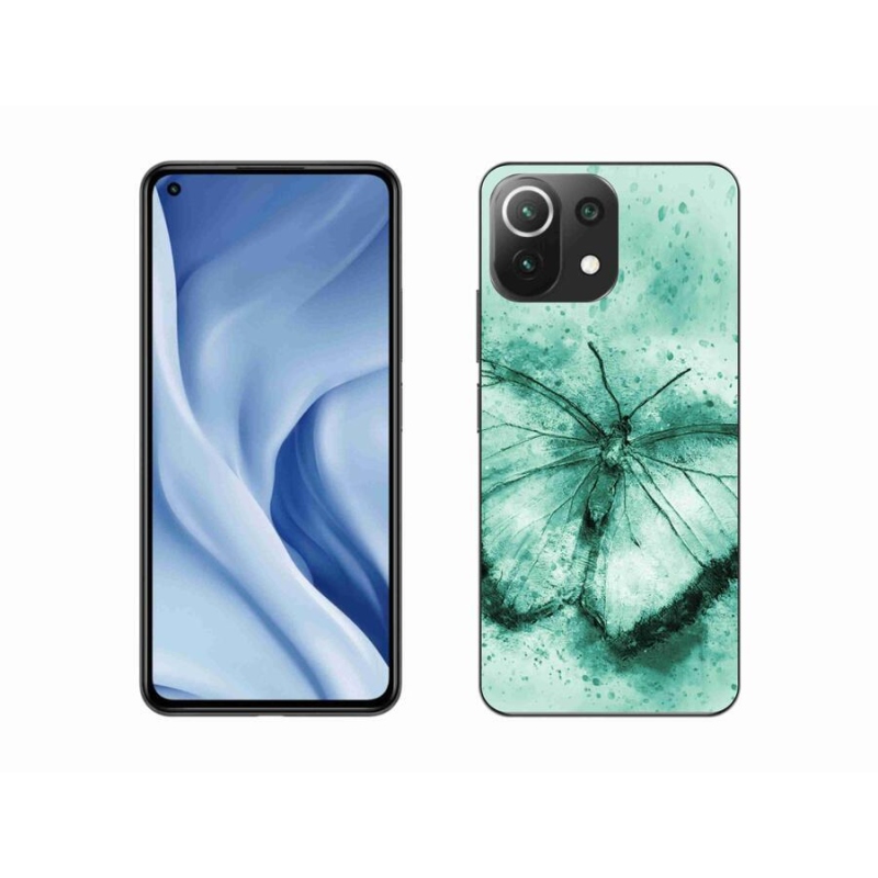 Gélový obal mmCase na mobil Xiaomi 11 Lite 5G NE - zelený motýľ