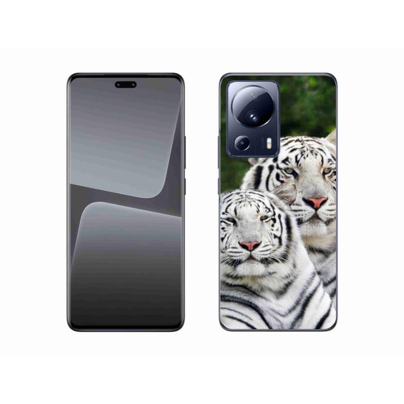 Gélový obal mmCase na mobil Xiaomi 13 Lite - bieli tigre