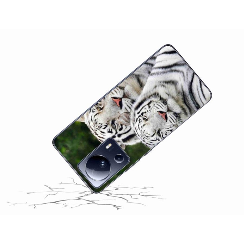 Gélový obal mmCase na mobil Xiaomi 13 Lite - bieli tigre