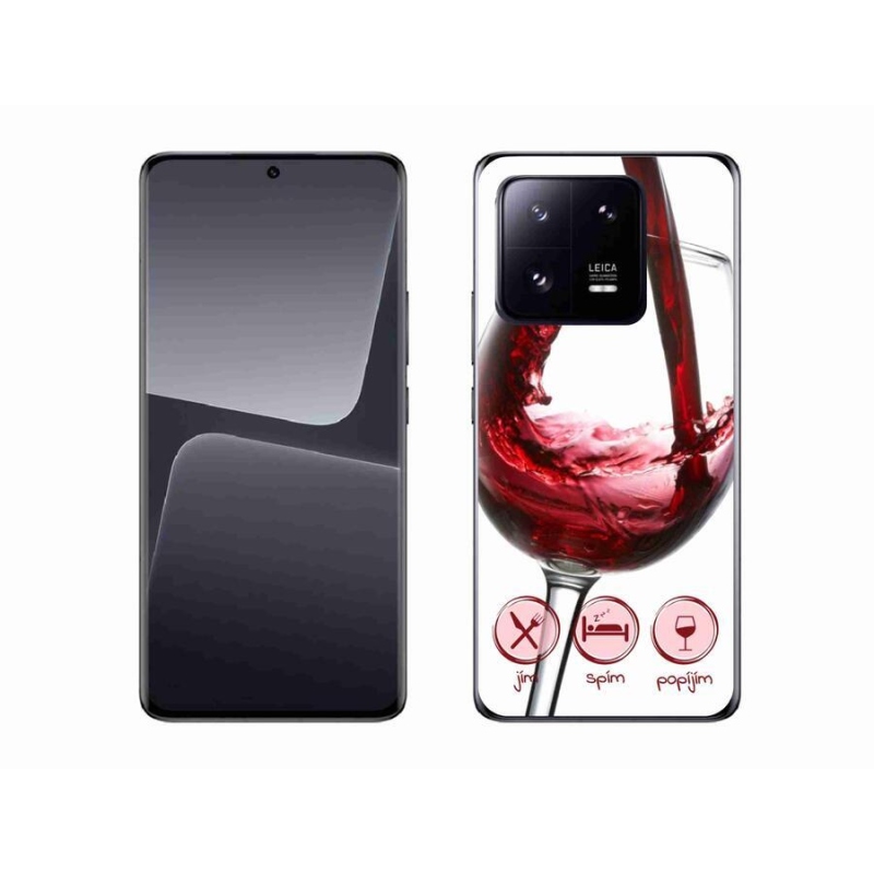 Gélový obal mmCase na mobil Xiaomi 13 Pro - pohár vína červené