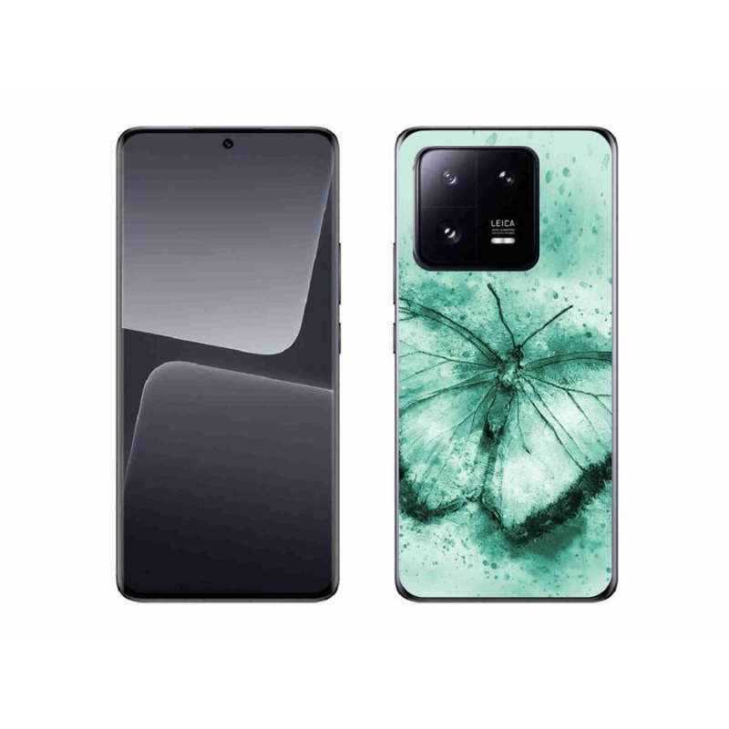 Gélový obal mmCase na mobil Xiaomi 13 Pro - zelený motýľ