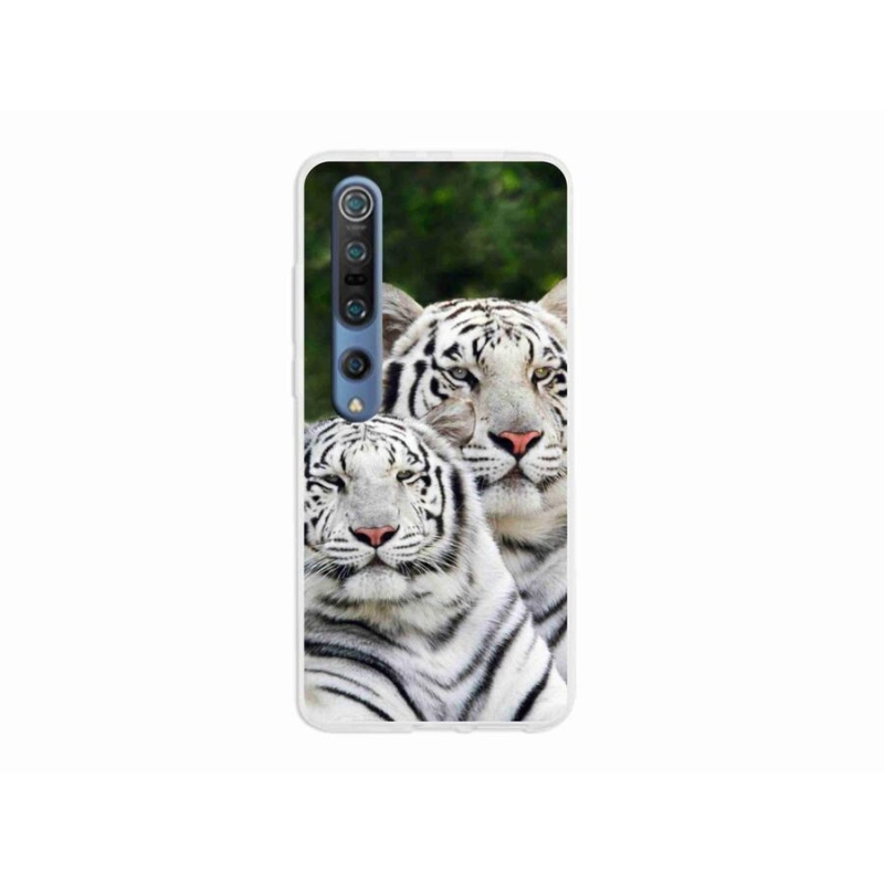 Gélový obal mmCase na mobil Xiaomi Mi 10 - bieli tigre