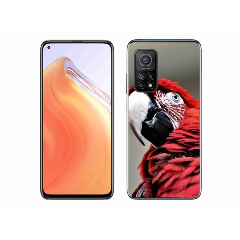 Gélový obal mmCase na mobil Xiaomi Mi 10T Pro 5G - papagáj ara červený