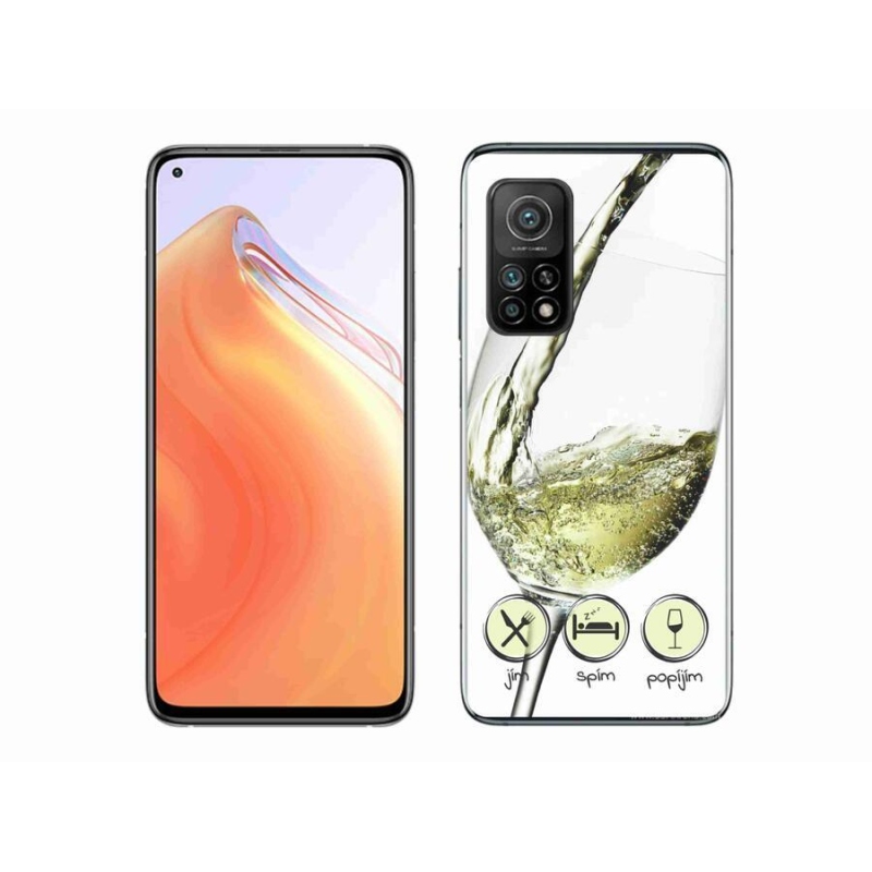 Gélový obal mmCase na mobil Xiaomi Mi 10T Pro 5G - pohárik vína biele