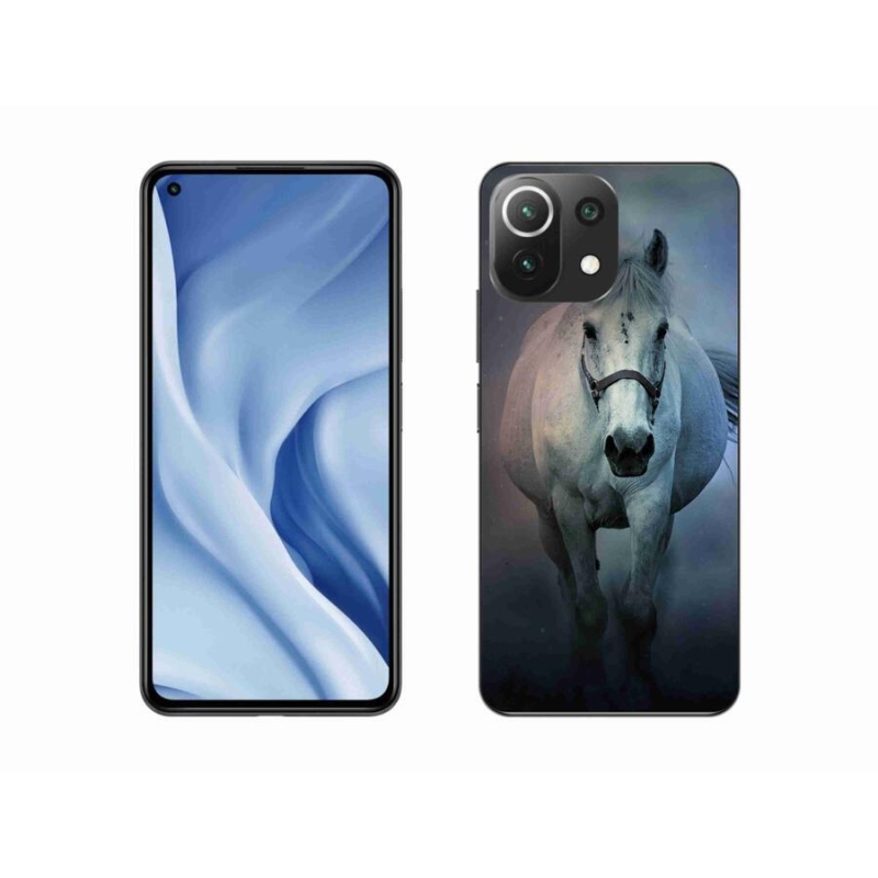 Gélový obal mmCase na mobil Xiaomi Mi 11 Lite 4G/5G - bežiaci biely kôň