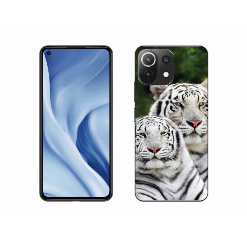 Gélový obal mmCase na mobil Xiaomi Mi 11 Lite 4G / 5G - bieli tigre