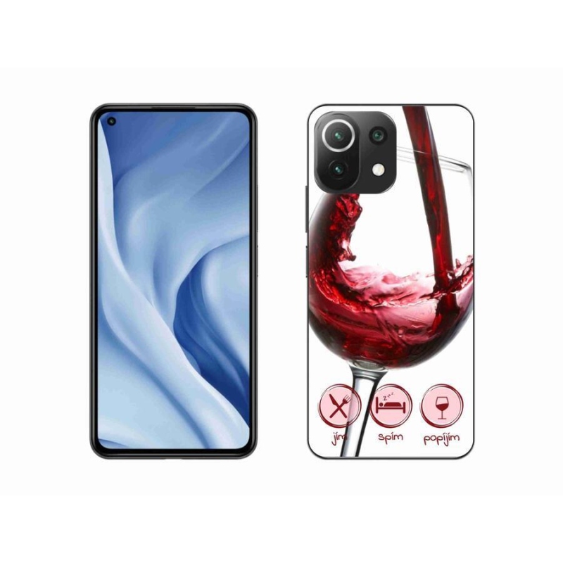 Gélový obal mmCase na mobil Xiaomi Mi 11 Lite 4G / 5G - pohárik vína červené