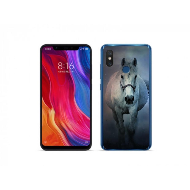 Gélový obal mmCase na mobil Xiaomi Mi 8 - bežiaci biely kôň