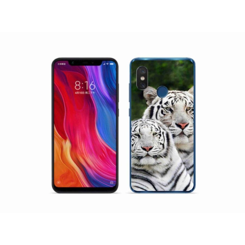 Gélový obal mmCase na mobil Xiaomi Mi 8 - bieli tigre