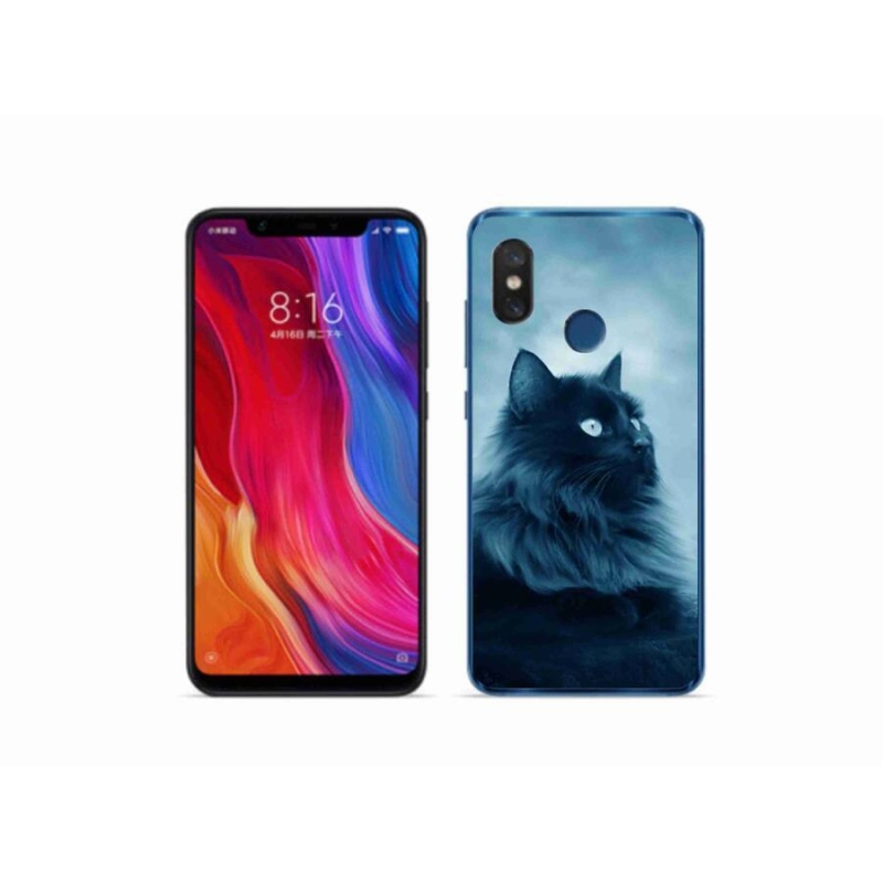 Gélový obal mmCase na mobil Xiaomi Mi 8 - čierna mačka 1