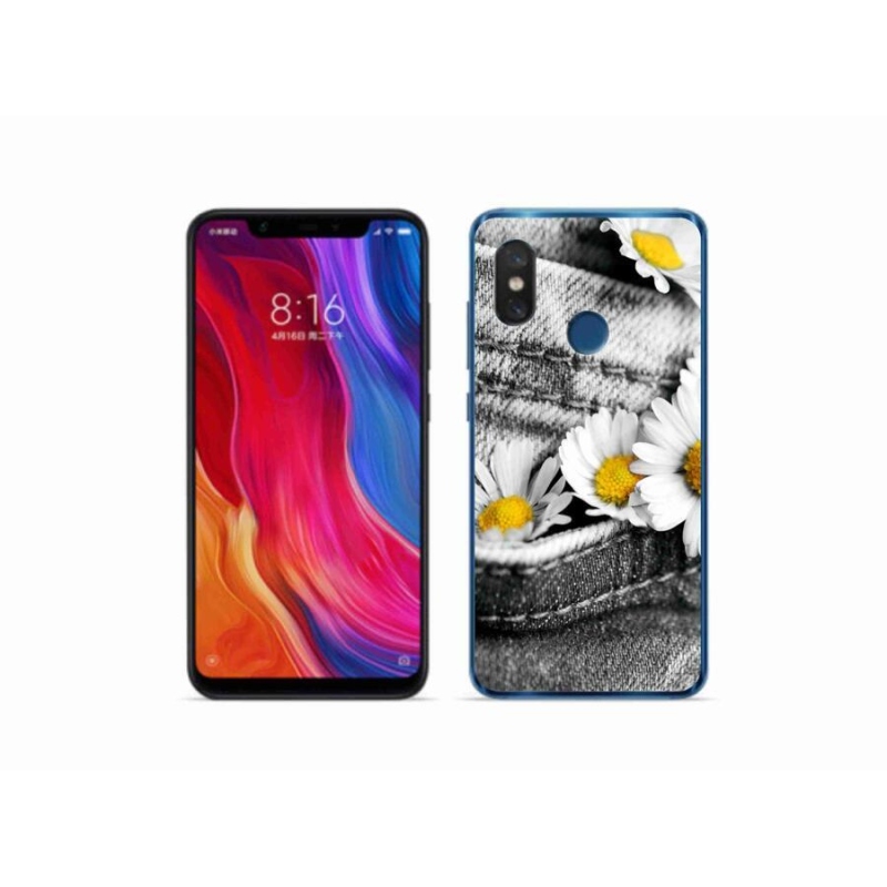 Gélový obal mmCase na mobil Xiaomi Mi 8 - margaréty