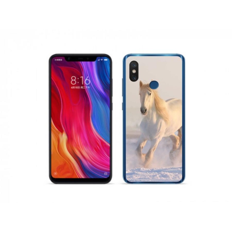 Gélový obal mmCase na mobil Xiaomi Mi 8 - kôň v snehu