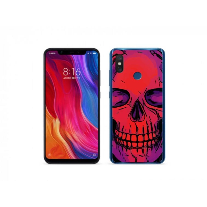 Gélový obal mmCase na mobil Xiaomi Mi 8 - lebka