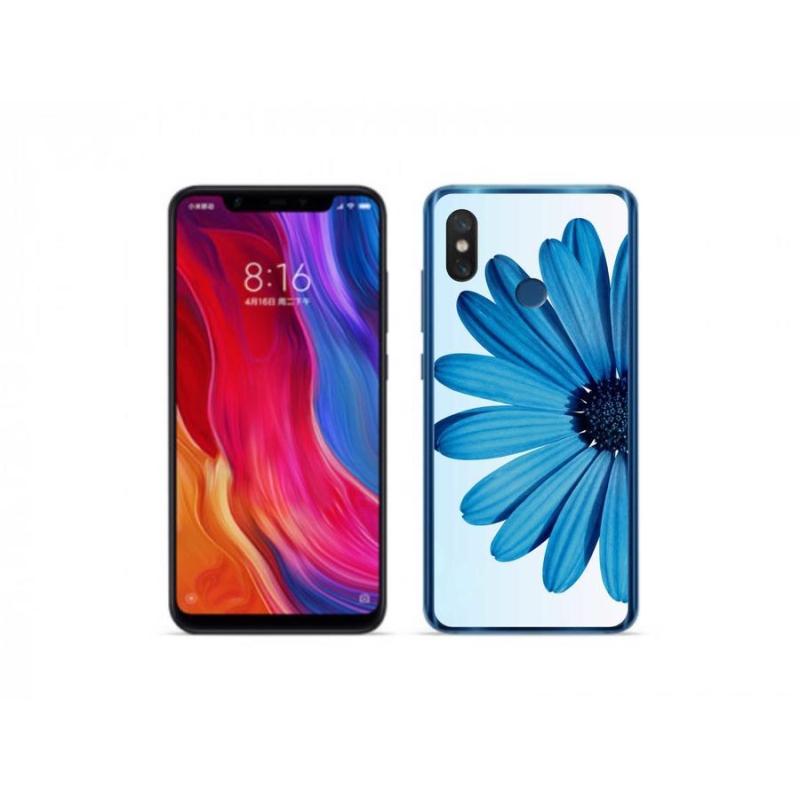 Gélový obal mmCase na mobil Xiaomi Mi 8 - modrá margaréta