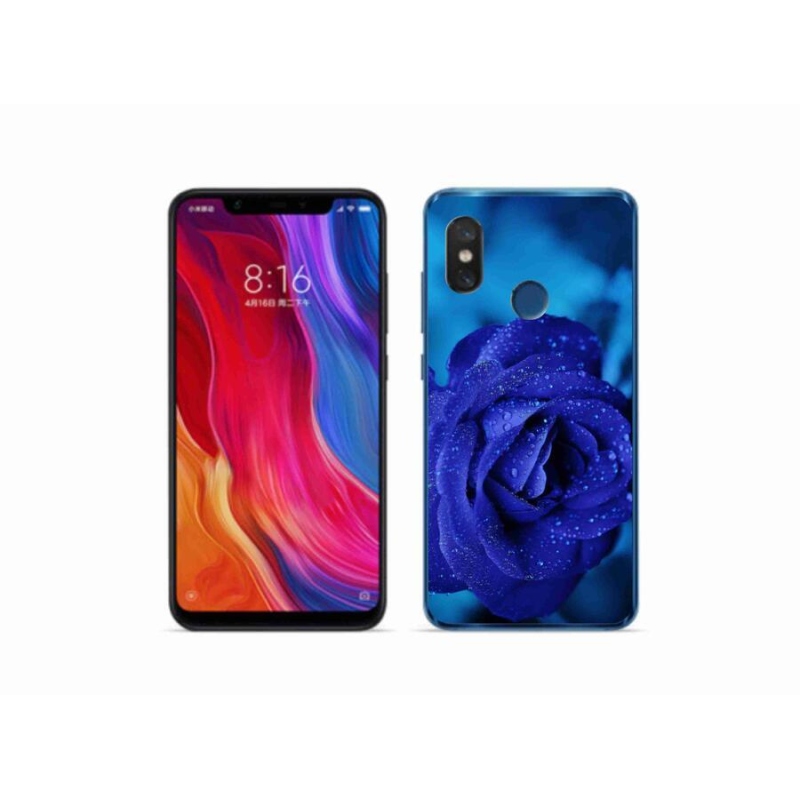 Gélový obal mmCase na mobil Xiaomi Mi 8 - modrá ruža