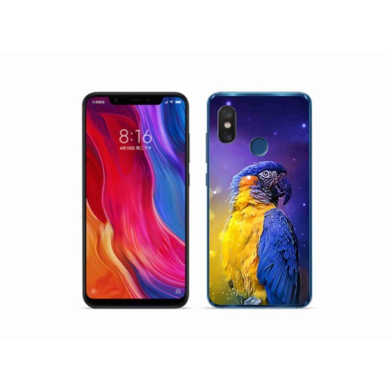 Gélový obal mmCase na mobil Xiaomi Mi 8 - papagáj ara 1