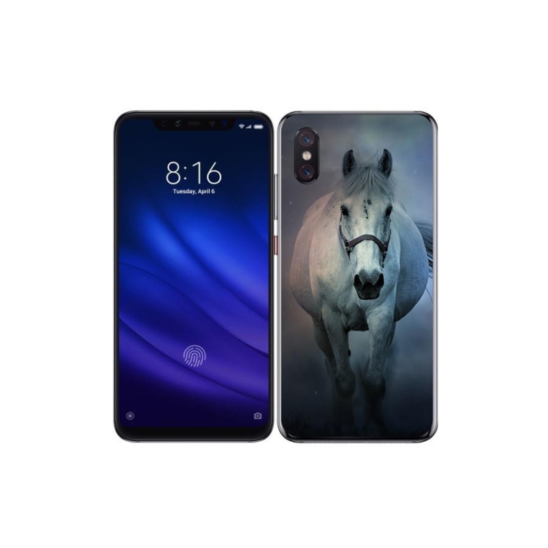 Gélový obal mmCase na mobil Xiaomi Mi 8 Pro - bežiaci biely kôň