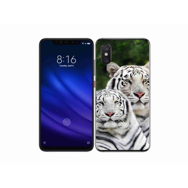 Gélový obal mmCase na mobil Xiaomi Mi 8 Pro - bieli tigre