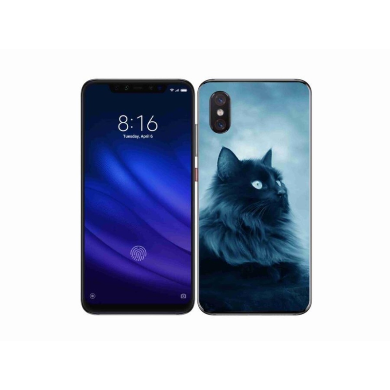 Gélový obal mmCase na mobil Xiaomi Mi 8 Pro - čierna mačka 1