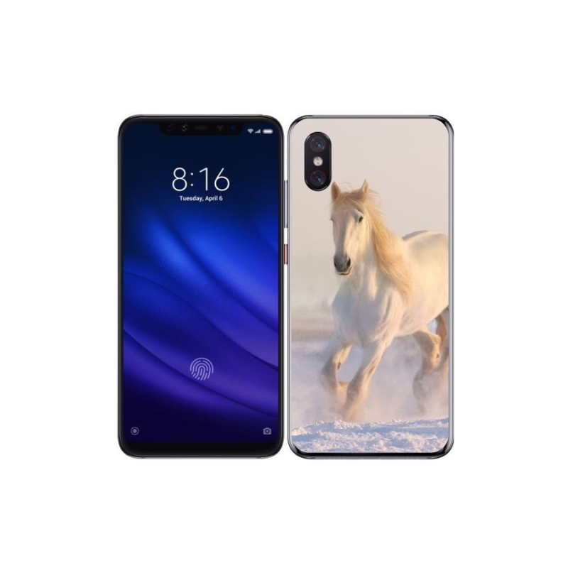 Gélový obal mmCase na mobil Xiaomi Mi 8 Pro - kôň v snehu