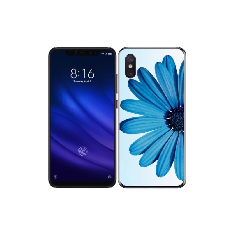 Gélový obal mmCase na mobil Xiaomi Mi 8 Pro - modrá margaréta