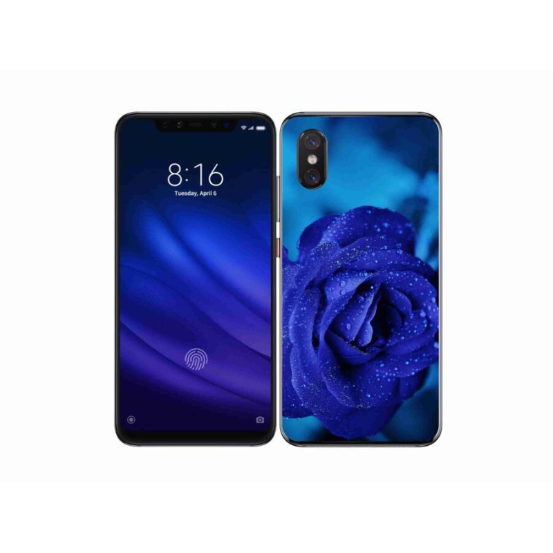 Gélový obal mmCase na mobil Xiaomi Mi 8 Pro - modrá ruža