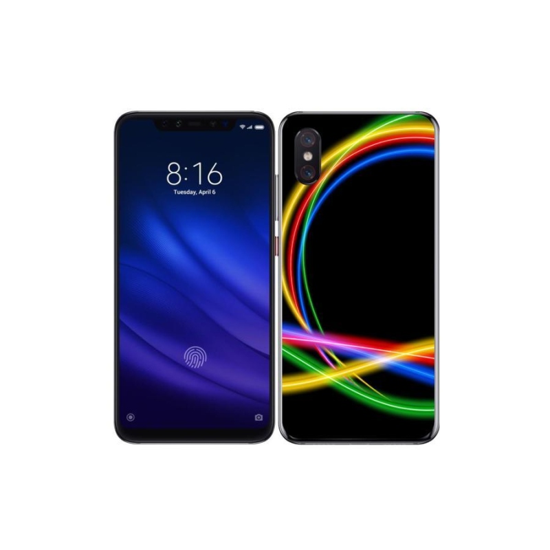 Gélový obal mmCase na mobil Xiaomi Mi 8 Pro - neónové kruhy