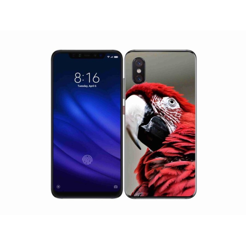 Gélový obal mmCase na mobil Xiaomi Mi 8 Pro - papagáj ara červený