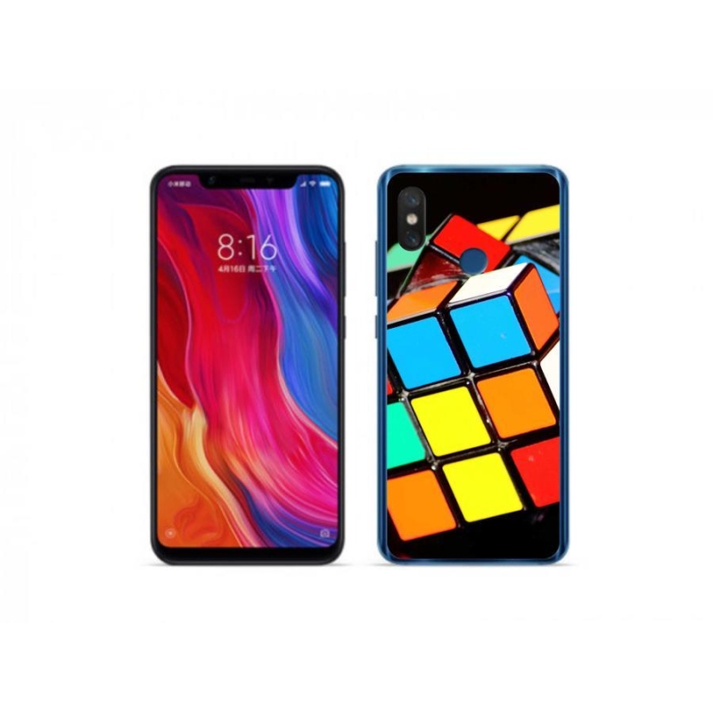 Gélový obal mmCase na mobil Xiaomi Mi 8 - rubikova kocka