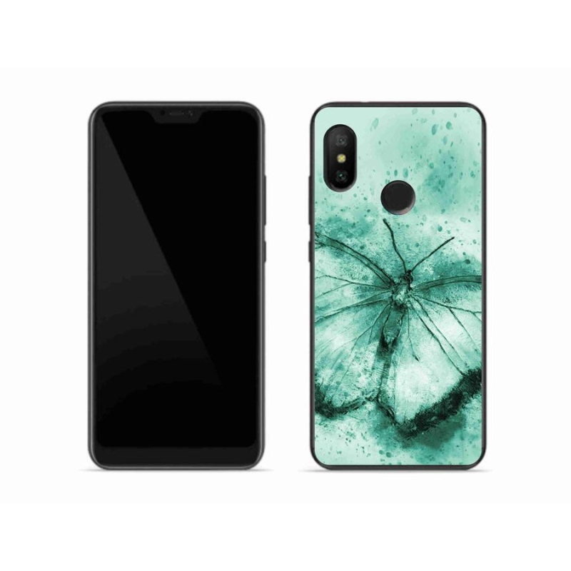 Gélový obal mmCase na mobil Xiaomi Mi A2 Lite - zelený motýľ