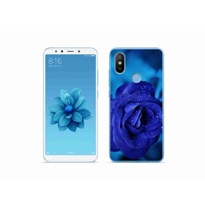 Gélový obal mmCase na mobil Xiaomi Mi A2 - modrá ruža