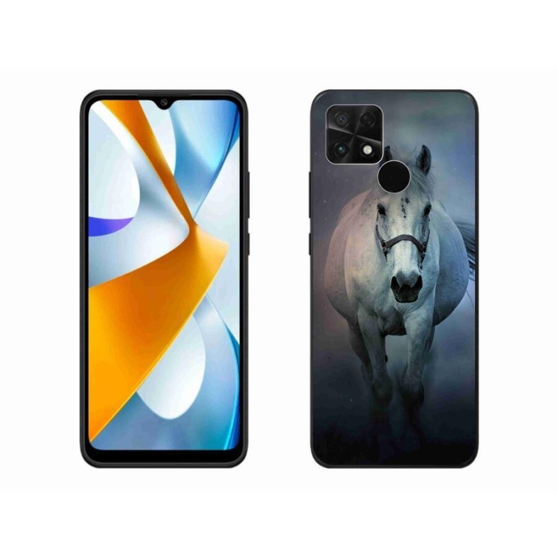 Gélový obal mmCase na mobil Xiaomi Poco C40 - bežiaci biely kôň