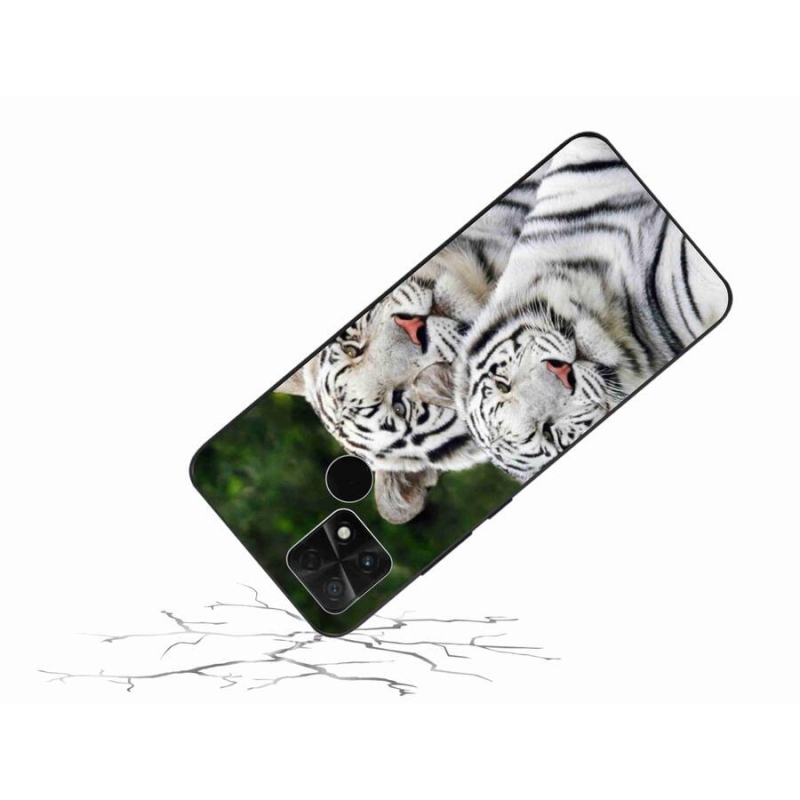 Gélový obal mmCase na mobil Xiaomi Poco C40 - bieli tigre