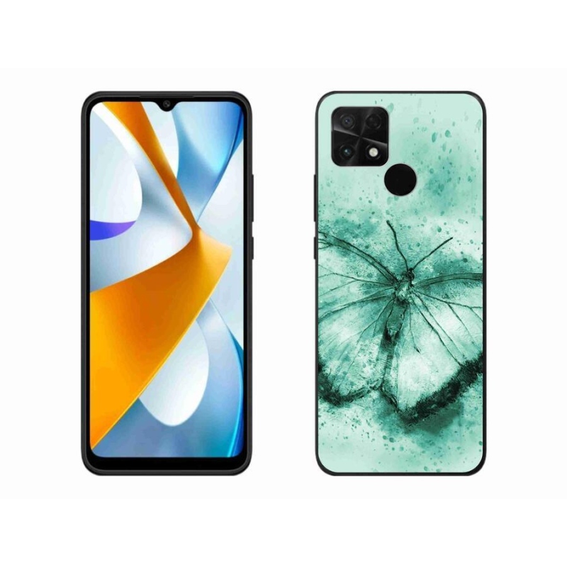 Gélový obal mmCase na mobil Xiaomi Poco C40 - zelený motýľ