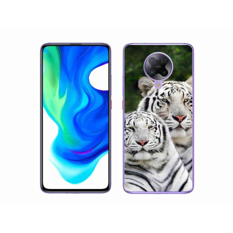 Gélový obal mmCase na mobil Xiaomi Poco F2 Pro - bieli tigre