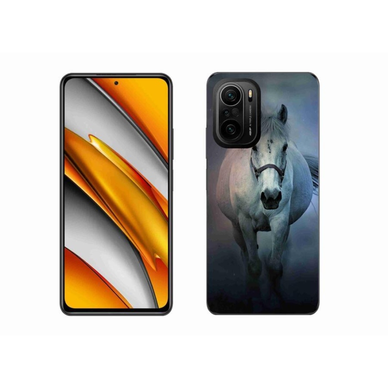 Gélový obal mmCase na mobil Xiaomi Poco F3 - bežiaci biely kôň