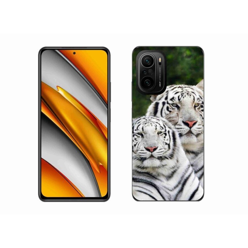 Gélový obal mmCase na mobil Xiaomi Poco F3 - bieli tigre