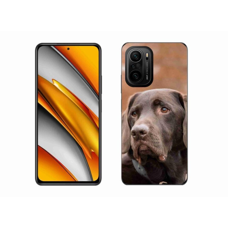 Gélový obal mmCase na mobil Xiaomi Poco F3 - hnedý labrador