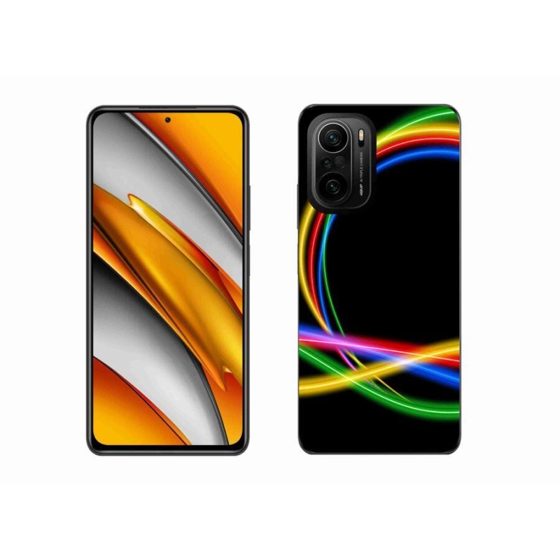 Gélový obal mmCase na mobil Xiaomi Poco F3 - neónové kruhy