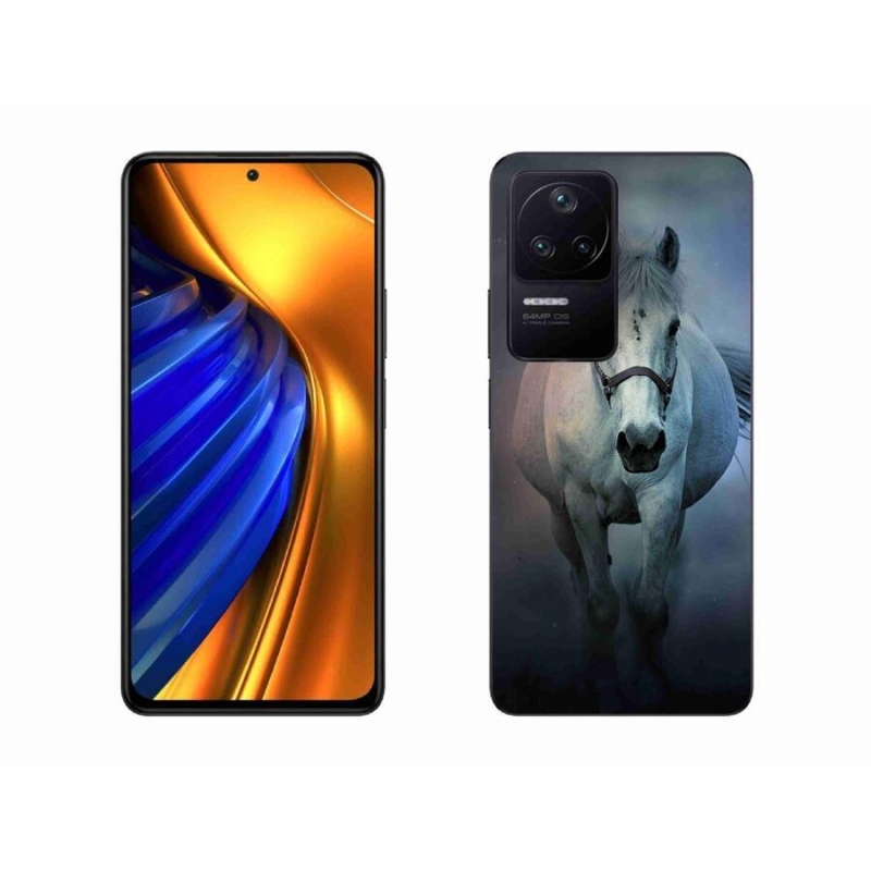 Gélový obal mmCase na mobil Xiaomi Poco F4 - bežiaci biely kôň